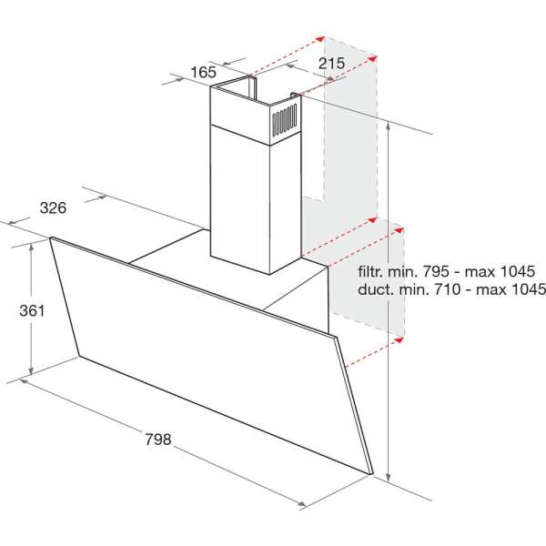 Bauknecht DBHVP 83 LT K Wand-Dunstabzugshaube